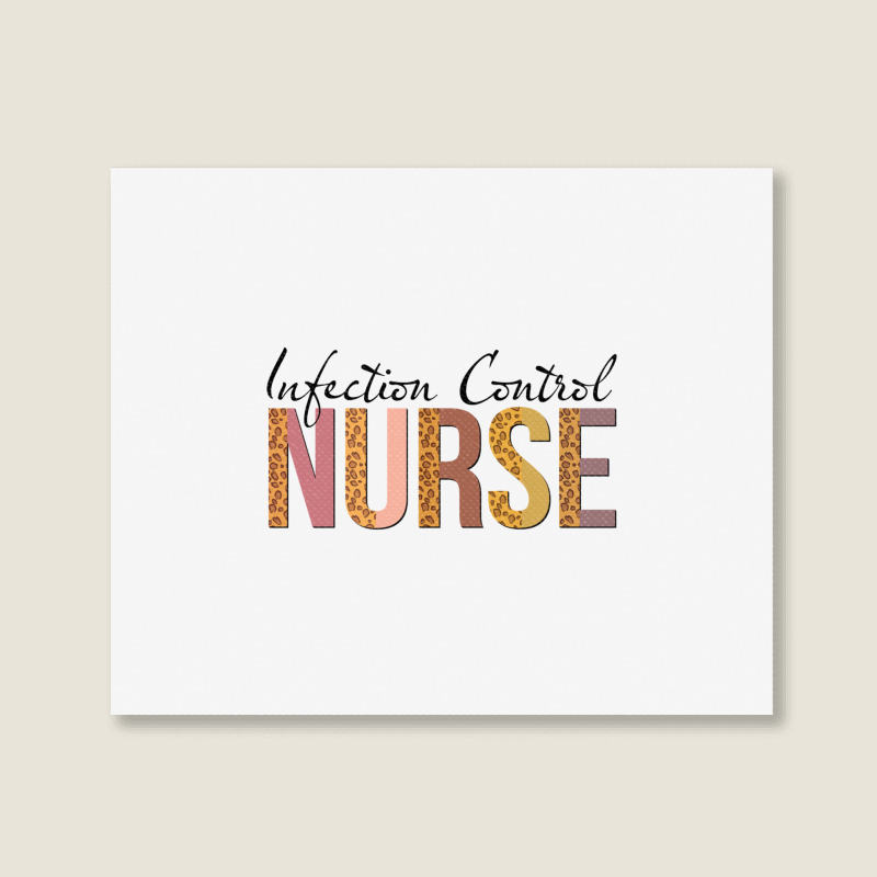 Leopard Infection Control Nurse Print For Nursing Student Long Sleeve Landscape Canvas Print | Artistshot