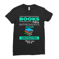 Books Helping Introverts Avoid Conversation Ladies Fitted T-shirt | Artistshot