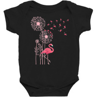 Flower Dandelion Exotic Animal Tropical Bird Pink Flamingo T Shirt Baby Bodysuit | Artistshot