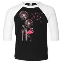 Flower Dandelion Exotic Animal Tropical Bird Pink Flamingo T Shirt Toddler 3/4 Sleeve Tee | Artistshot