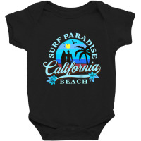 Surfing Design Surf Paradise At California Beach Raglan Baseball Tee Baby Bodysuit | Artistshot