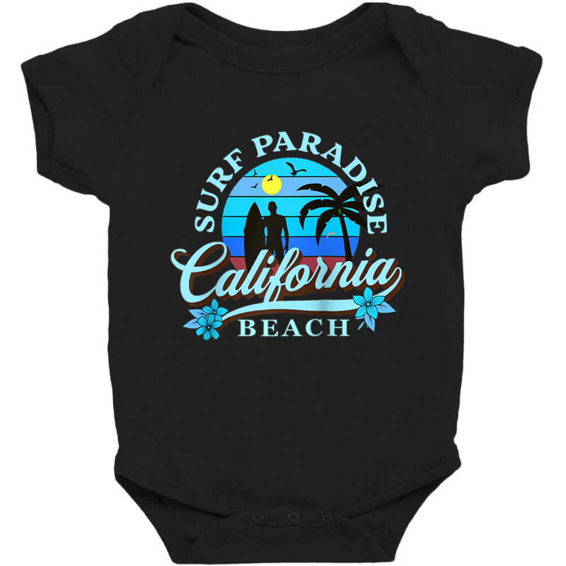 Surfing Design Surf Paradise At California Beach Raglan Baseball Tee Baby Bodysuit by cm-arts | Artistshot