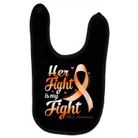 Womens Her Fight Is My Fight Ms Awareness Warrior Ribbon V Neck T Shir Baby Bibs | Artistshot