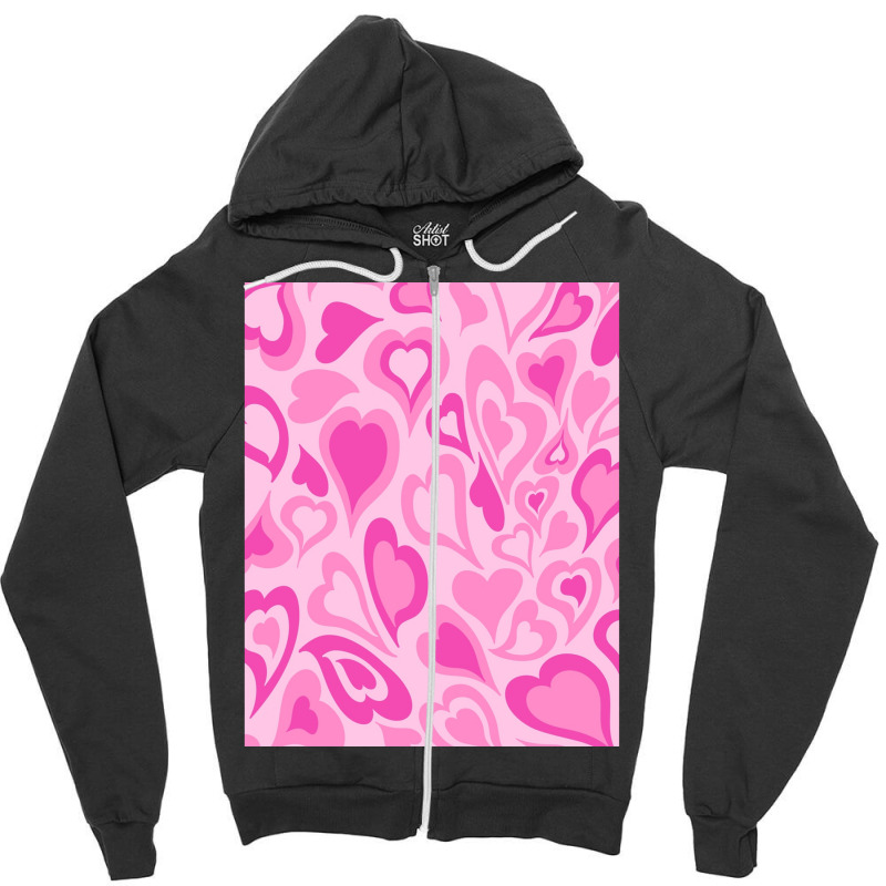 Preppy Aesthetic Hearts Pink Preppy Aesthetic Graphic Zipper Hoodie | Artistshot