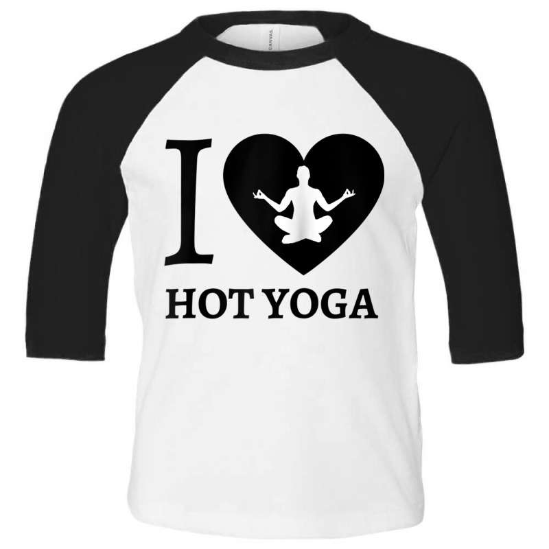 Teal I Love Hot Yoga Heart Sukhasana Raglan Baseball Tee Toddler 3/4 Sleeve Tee by cm-arts | Artistshot