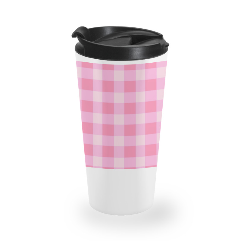 Preppy Pink Aesthetic Gingham Preppy Aesthetic Graphic Travel Mug | Artistshot