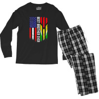 Retro Best Brother Ever American Guyana Flag Father's Day Men's Long Sleeve Pajama Set | Artistshot