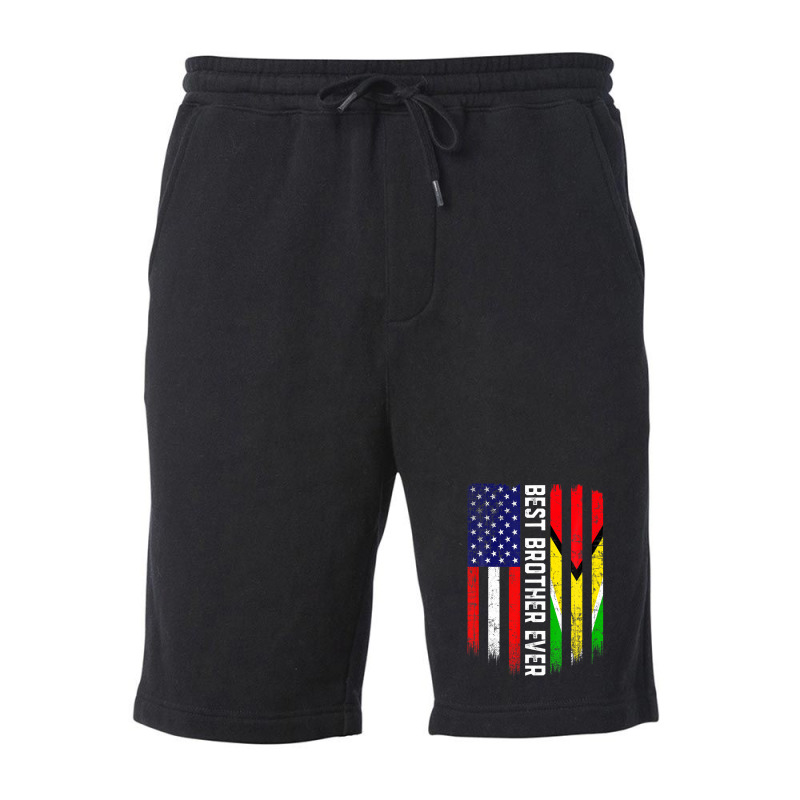 Retro Best Brother Ever American Guyana Flag Father's Day Fleece Short | Artistshot