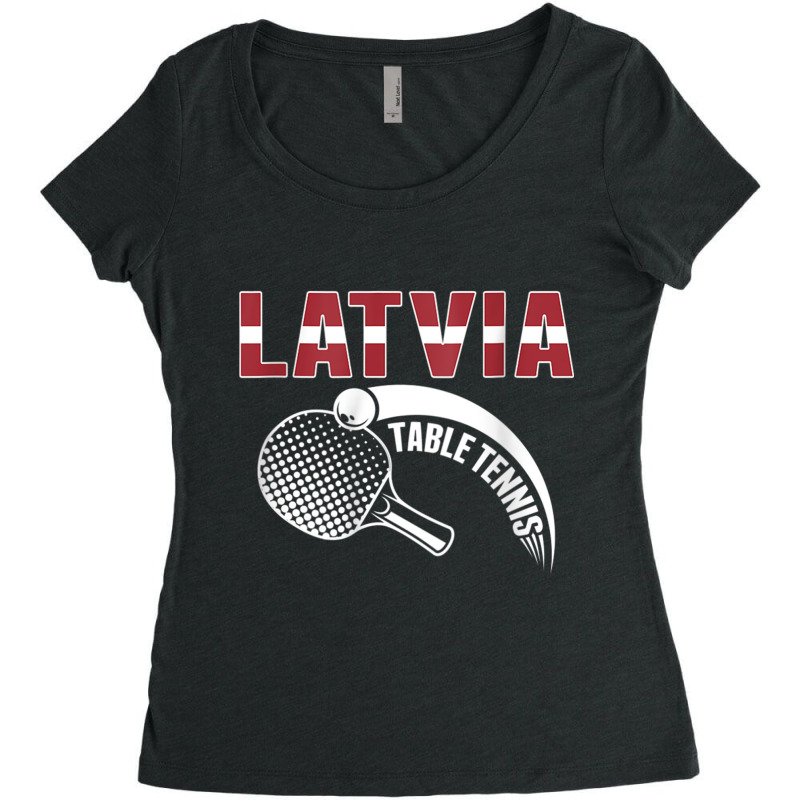 Latvia Table Tennis Lovers Latvian Ping Pong Team Supporter Raglan Bas Women's Triblend Scoop T-shirt by cm-arts | Artistshot