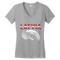 Latvia Table Tennis Lovers Latvian Ping Pong Team Supporter Raglan Bas Women's V-neck T-shirt | Artistshot