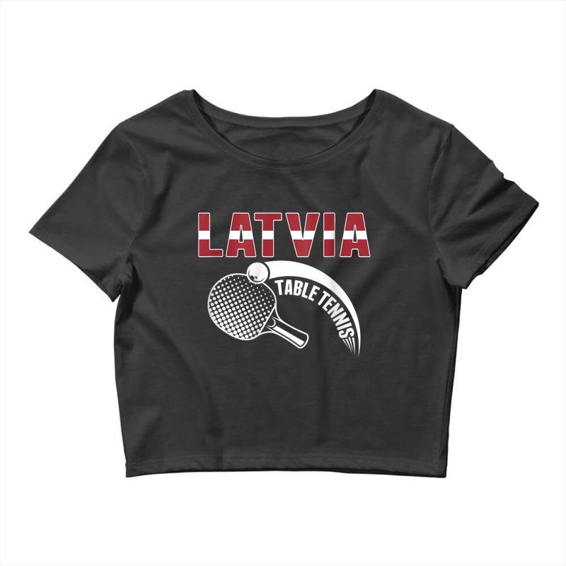 Latvia Table Tennis Lovers Latvian Ping Pong Team Supporter Raglan Bas Crop Top by cm-arts | Artistshot