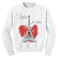 I Love Paris Eiffel Tower French Souvenir France Parisian T Shirt Youth Sweatshirt | Artistshot