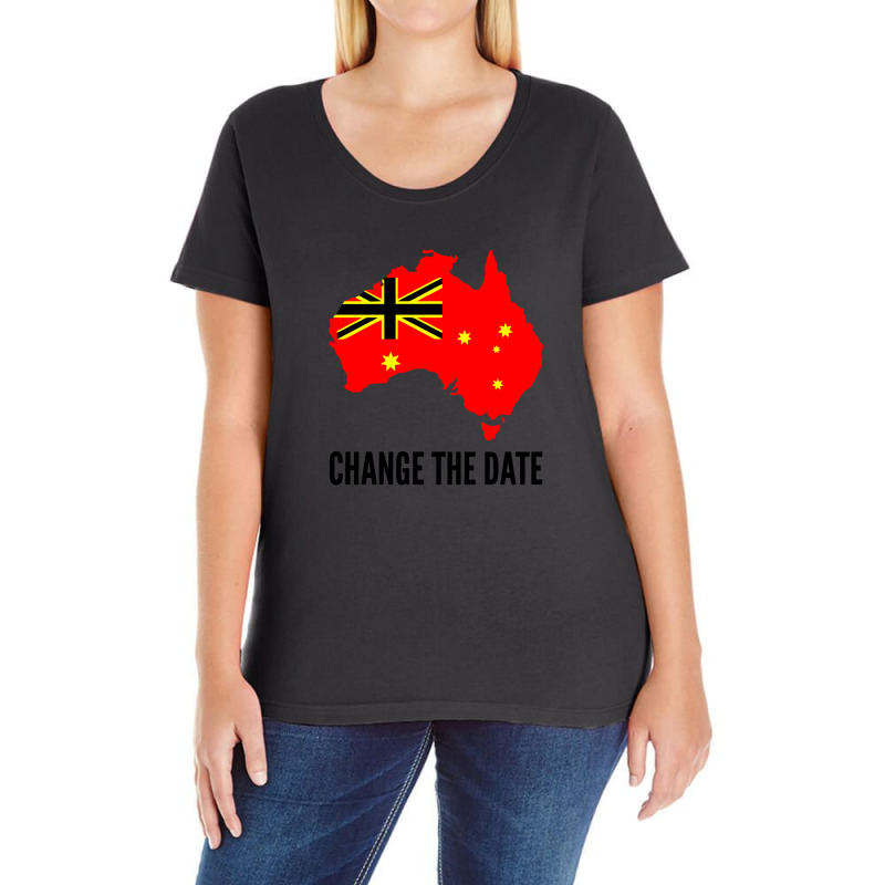 Invasion Day Change The Date Ladies Curvy T-Shirt by cm-arts | Artistshot