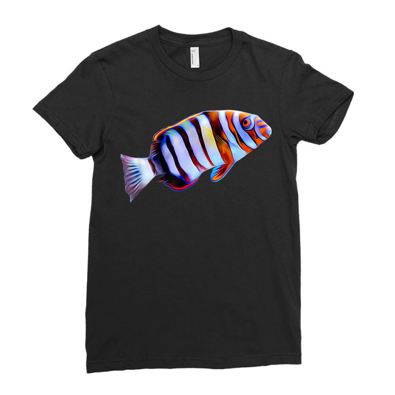 Harlequin Tusk Wrasse Saltwater Coral Reef Fish Ladies Fitted T-Shirt by ValentinoHoover | Artistshot