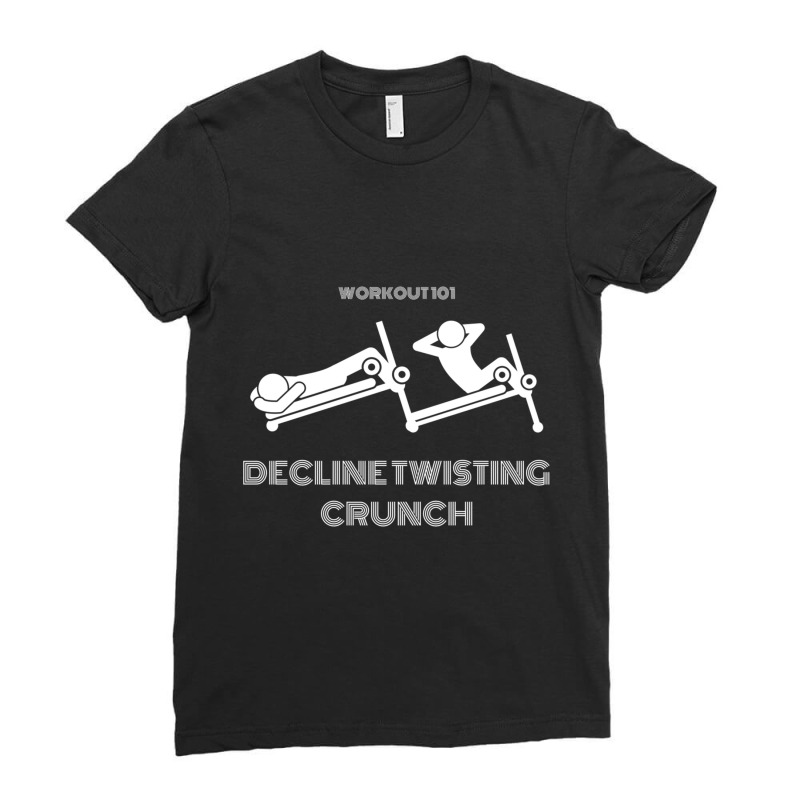 Decline Twisting Crunch (workout 101) Ladies Fitted T-Shirt by cm-arts | Artistshot