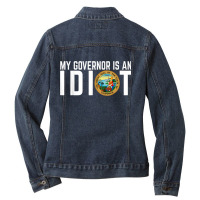 My Governor Is An Idiot California Ladies Denim Jacket | Artistshot