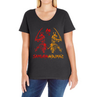 Anime Japanese Samurai Warrior Retro Color Gift Ladies Curvy T-shirt | Artistshot