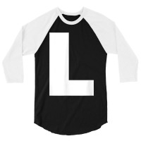 Letter L Capital Alphabet Monogram Initial 3/4 Sleeve Shirt | Artistshot