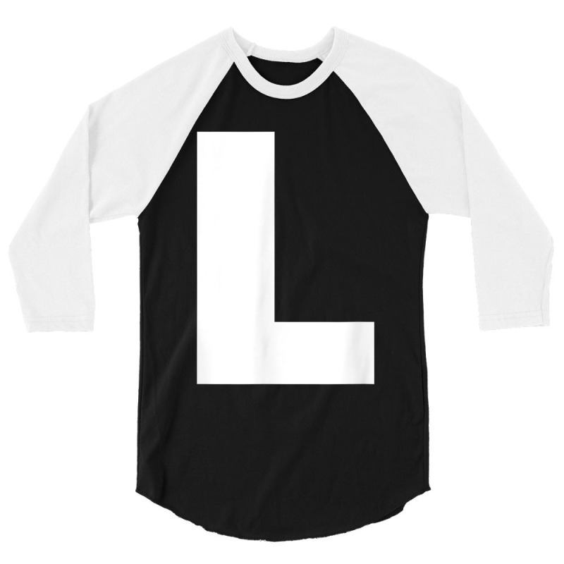 Letter L Capital Alphabet Monogram Initial 3/4 Sleeve Shirt by IsabelConstance | Artistshot