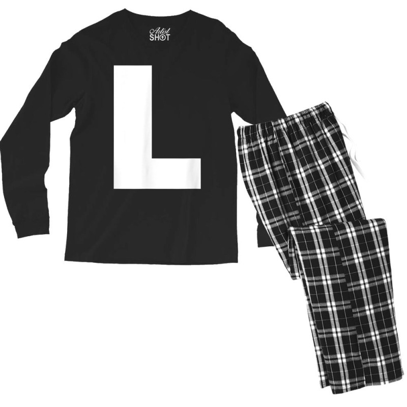 Letter L Capital Alphabet Monogram Initial Men's Long Sleeve Pajama Set by IsabelConstance | Artistshot