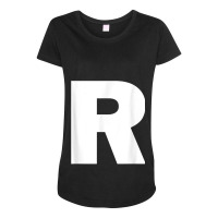 Letter R Capital Alphabet Monogram Initial Maternity Scoop Neck T-shirt | Artistshot