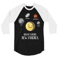 Pluto Found New Friends Dwarf Planets Astronomy Kids 3/4 Sleeve Shirt | Artistshot