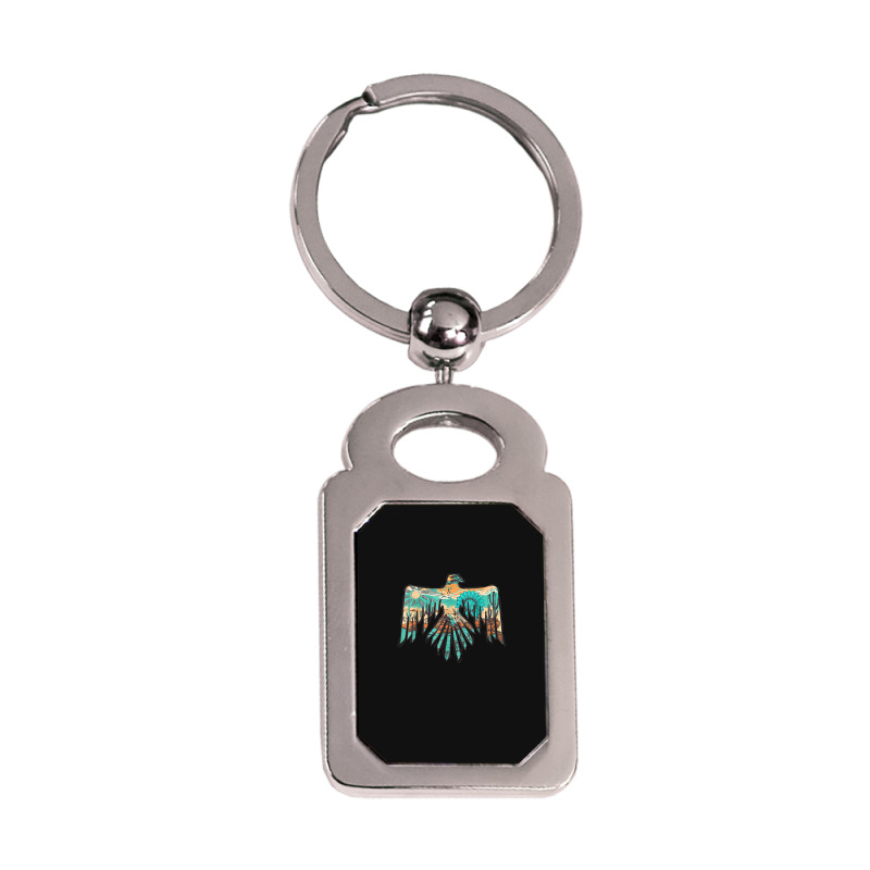 Roam Free Thunderbird Western Boho Silver Rectangle Keychain | Artistshot