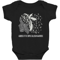 Womens We Wear Silver For Agenesis Of The Corpus Callosum Awareness V Baby Bodysuit | Artistshot