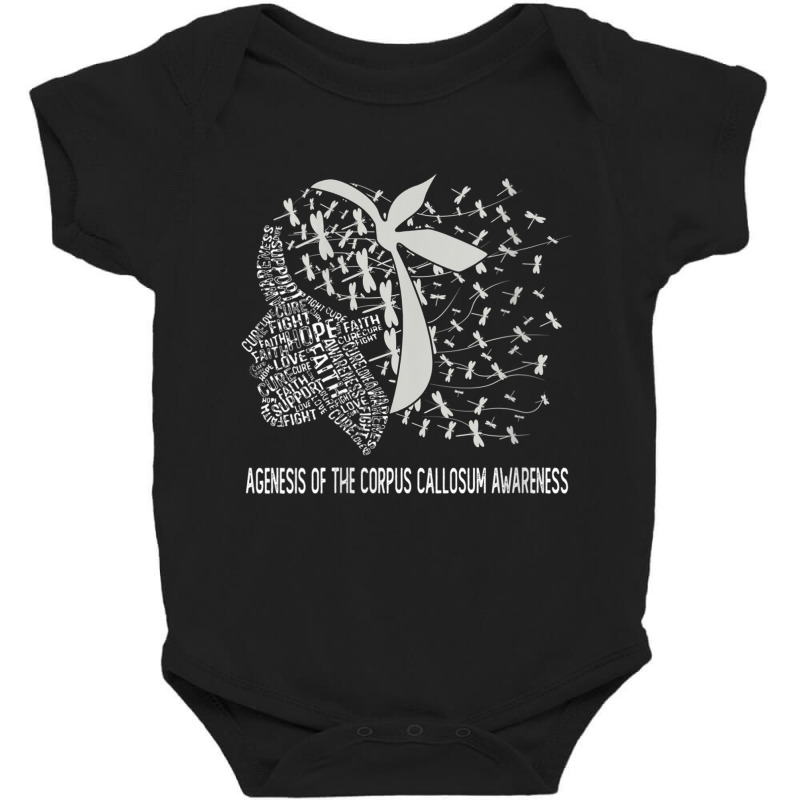 Womens We Wear Silver For Agenesis Of The Corpus Callosum Awareness V Baby Bodysuit by cm-arts | Artistshot