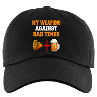 My Weapons Against Bad Times Tacos + Beer Lovers Design Gift Raglan Ba Kids Cap | Artistshot