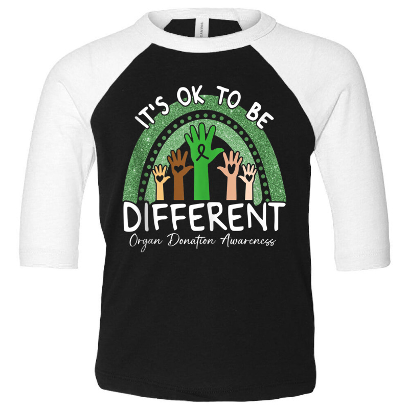 It's Ok To Be Different Organ Donation Awareness Green Tank Top Toddler 3/4 Sleeve Tee by cm-arts | Artistshot