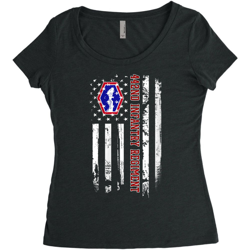 Womens 442nd Infantry Regiment Veteran Usa Flag Veterans Day Xmas V Ne Women's Triblend Scoop T-shirt by cm-arts | Artistshot