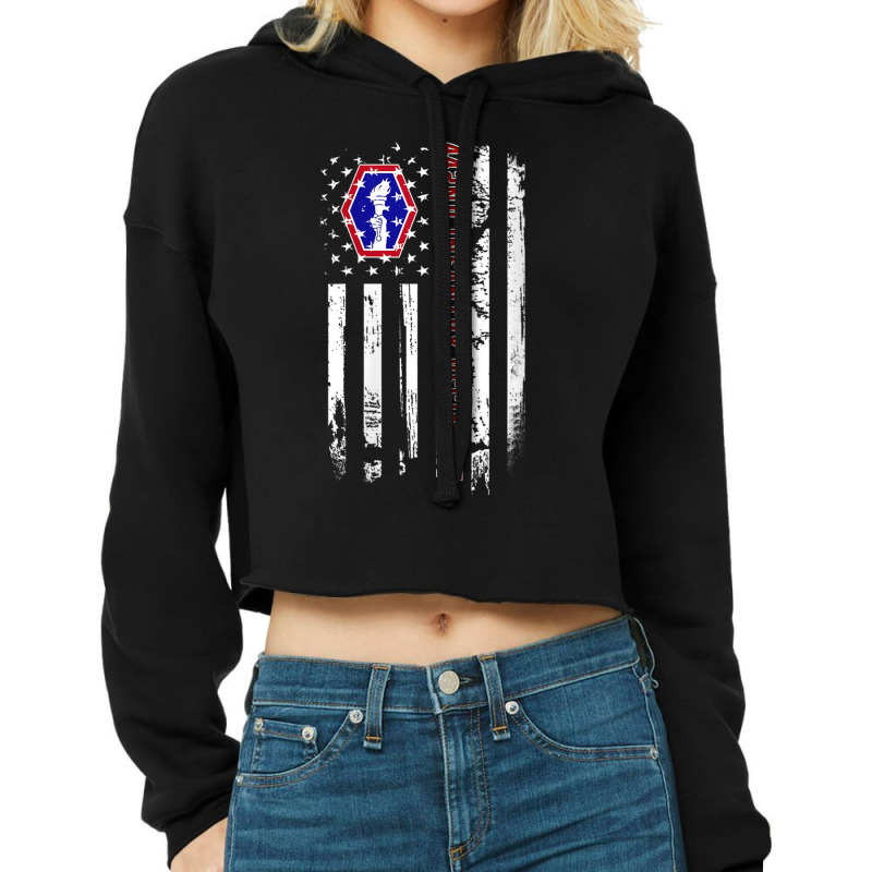 Womens 442nd Infantry Regiment Veteran Usa Flag Veterans Day Xmas V Ne Cropped Hoodie by cm-arts | Artistshot