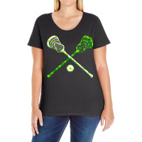 Funny Lacrosse St Patricks Day Boys Men Shamrock Ball T Shirt Ladies Curvy T-shirt | Artistshot