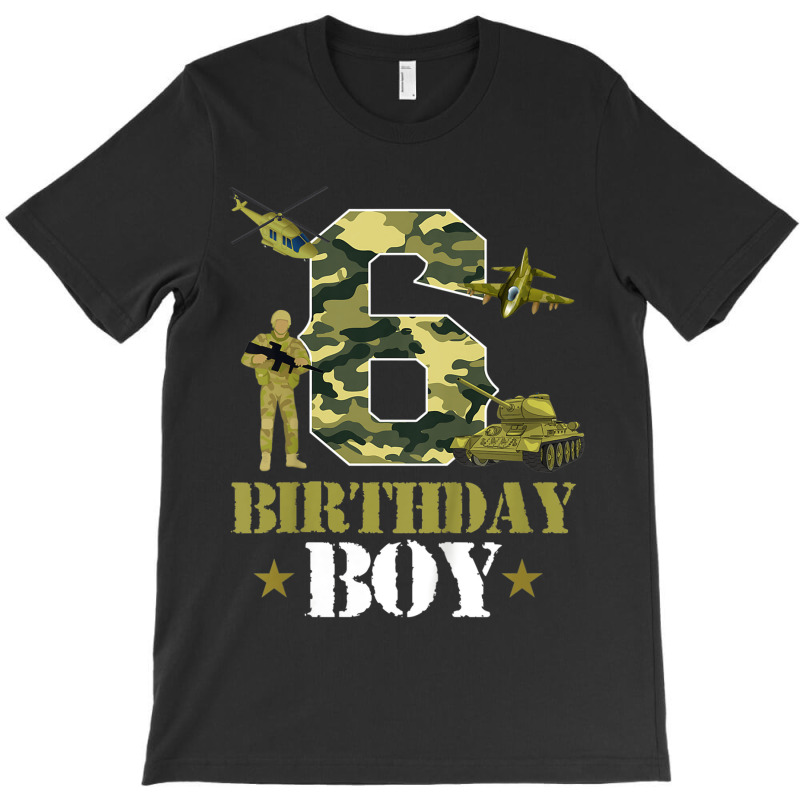 Kids 6th Birthday Military Themed Camo Boys 6 Yrs Old Soldier T-shirt | Artistshot