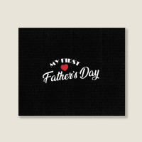 My First Father's Day Papa Father's Day Holiday Pullover Hoodie Landscape Canvas Print | Artistshot