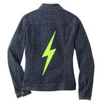 Yellow Lightning Bolt Ladies Denim Jacket | Artistshot