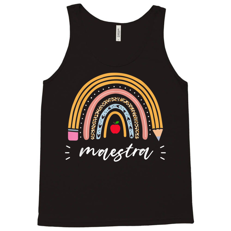 Maestra Bilingual Leopard Rainbow Regalos Spanish Teacher Tank Top by CassieKim | Artistshot