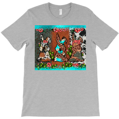 Easter Bunny's Leopard Cowhide Cactus T-shirt Designed By Angel Clark