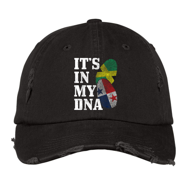 Jamaica Panama It's In My Dna Jamaican Panamanian Flag Vintage Cap by LilyWillis | Artistshot