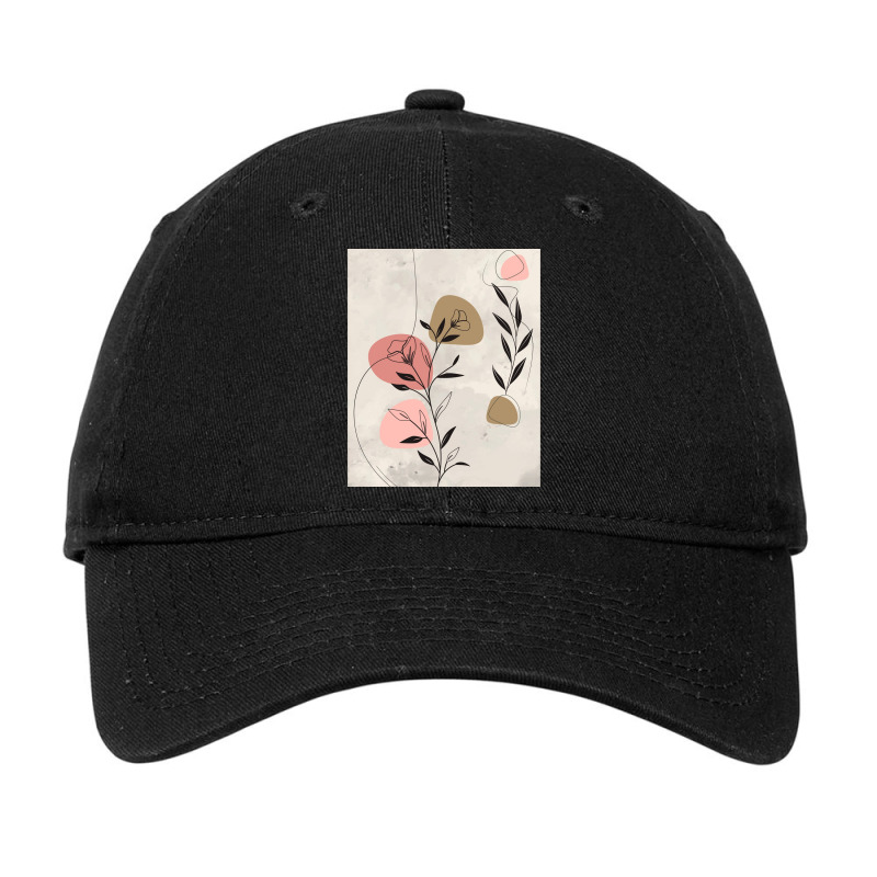 Minimal Nature Line Art  Abstract Flowers Graphic Adjustable Cap by cm-arts | Artistshot