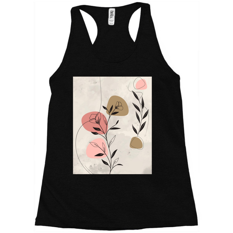 Minimal Nature Line Art  Abstract Flowers Graphic Racerback Tank by cm-arts | Artistshot