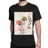 Minimal Nature Line Art  Abstract Flowers Graphic Classic T-shirt | Artistshot