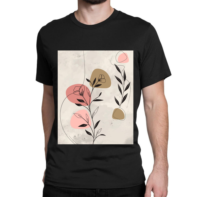 Minimal Nature Line Art  Abstract Flowers Graphic Classic T-shirt by cm-arts | Artistshot