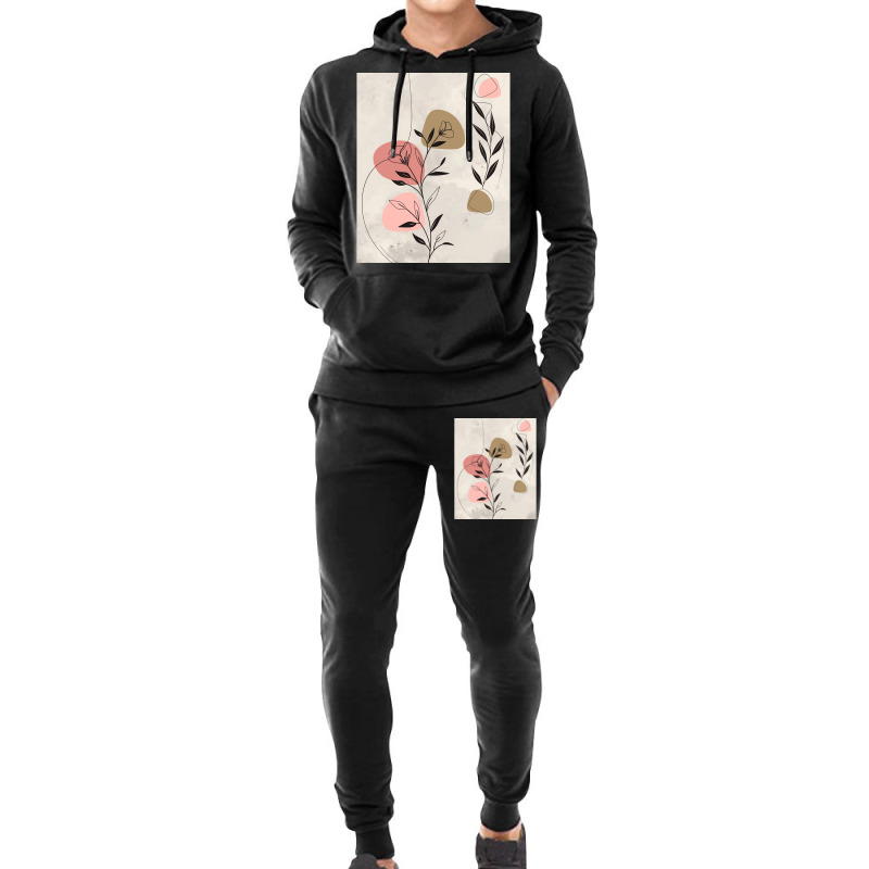 Minimal Nature Line Art  Abstract Flowers Graphic Hoodie & Jogger set by cm-arts | Artistshot