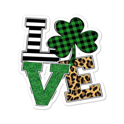 Love Leopard Shamrock Lucky Sticker Designed By Bariteau Hannah
