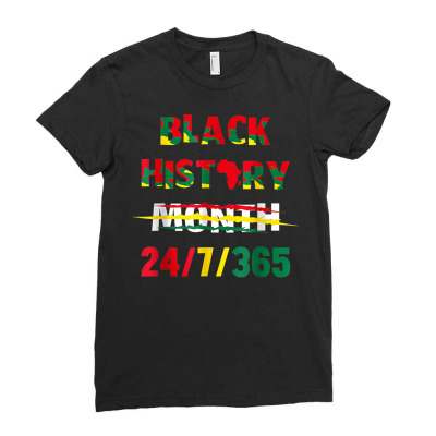 Black History Month Ladies Fitted T-shirt Designed By Bariteau Hannah