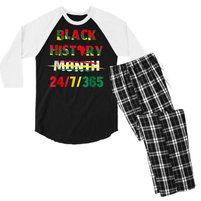 Black History Month Men's 3/4 Sleeve Pajama Set Designed By Bariteau Hannah