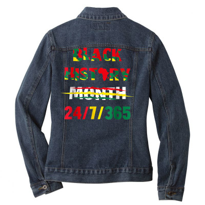 Black History Month Ladies Denim Jacket Designed By Bariteau Hannah