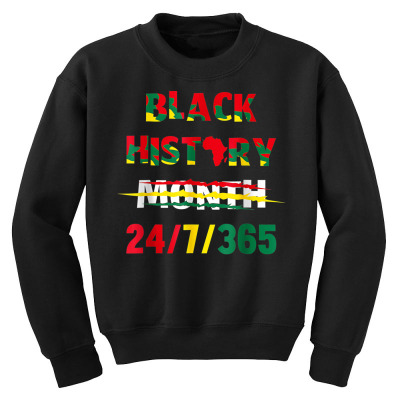 Black History Month Youth Sweatshirt Designed By Bariteau Hannah